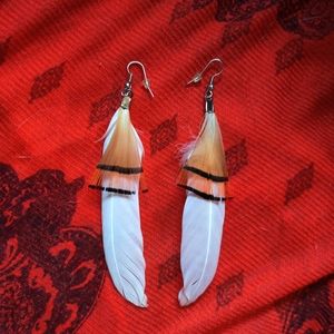 Feather Boho Earrings Gypsy Bohemian
